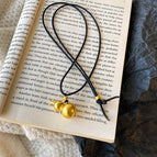 936 sand gold gourd necklace [black chain]