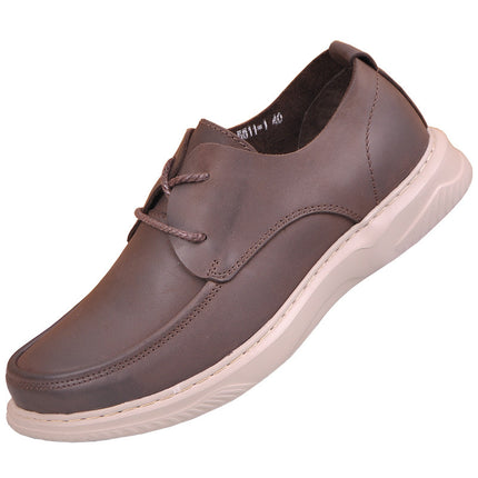 Rubber Foam Light Sole Frosted Cowhide Comfortable Men's Leather Shoes Lace-Up Breathable Hot-Selling Wholesale Casual Shoes