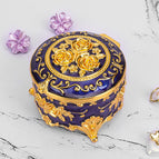 Round rose gold blue