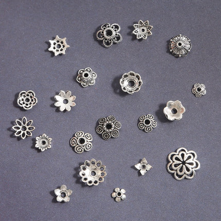 Ancient silver alloy hollow flower holder bead cap bead cap antique DIY step shake hairpin crown accessories