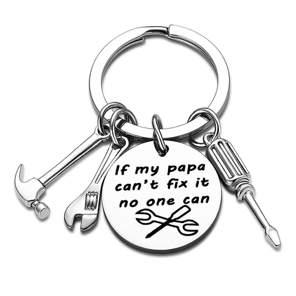Cross-border European and American Explosions Keychain Screwdriver Wrench Dad's Tools Creative Engraving Personality Father's Day Gift