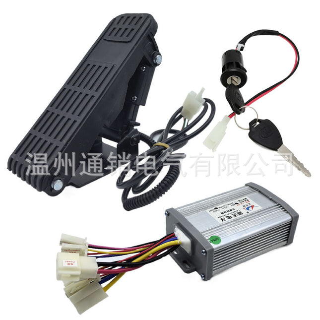 DC Brush Motor Controller 800W Large Plastic Foot Throttle Accelerator Charged Door Lock Key Switch
