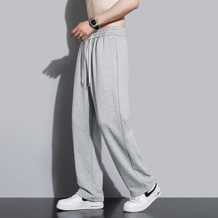 2024 Men's Spring New Thin Casual Pants Mid-waist Slimming All-match Sports Pants Straight Long Pants