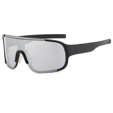 European and American Outdoor Sports Riding silver Glasses Mountaineering Night Riding Sunglasses One-piece Eye Protection Windproof Sunglasses for Men and Women