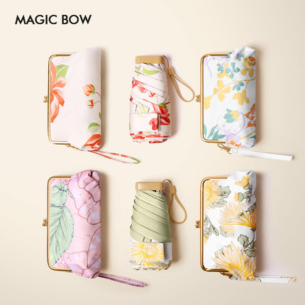 Color glue sunscreen sunshade umbrella dual-purpose folding compact and convenient UV protection sun umbrella women's high-level custom