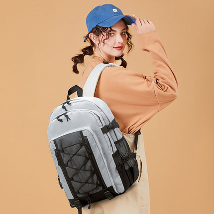 Fashionable Korean-Style Waterproof Backpack for Elementary, Middle, and High School Students, Multifunctional, Large-Capacity Computer Bag, School Bag, Spine-Protecting, Lightweight