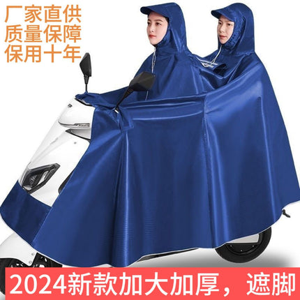 Single and Double Oxford Cloth Electric Motorcycle Adult Raincoat Poncho Extra Thick Foot Covering Durable Rain-proof