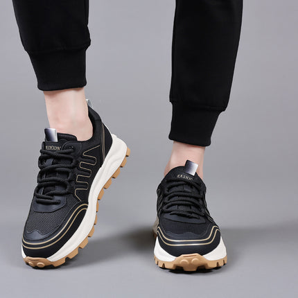 Spring sneaker Men's Mesh Breathable All-match Casual Shoes Height-increasing Fashionable Daddy Shoes Soft-soled Lightweight Running Shoes