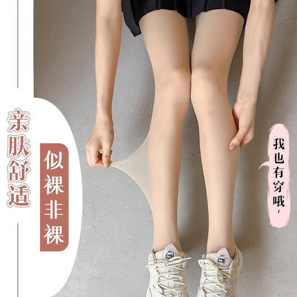 Bare-Leg Effect Double-Layer Detachable Ultra-Natural Nude Autumn and Winter Skin-Colored Fleece-Lined Thickened Thermal Leggings for Women