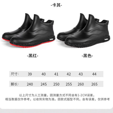 One Piece Free Shipping Export Fashion Fishing Men's Waterproof Non-Slip Shoes Kitchen Car Washing Work Low-Cut Short Rain Boots