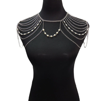 body chain jewelry European and American simple chain multi-layer shoulder chain body chain European and American exaggerated necklace
