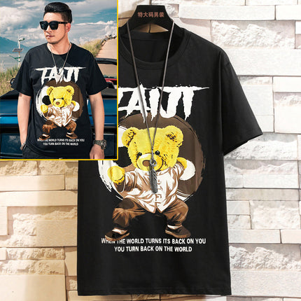 A variety of short-sleeved chubby brother fashion brand new summer men's half-sleeved t-shirt plus fat increase loose leisure fat guy t-shirt