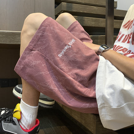 Pink Thin Shorts for Boys and Girls in Summer 2025 Outer Wear American Fashion Brand Loose Sports Casual Five-Point Pants for Women