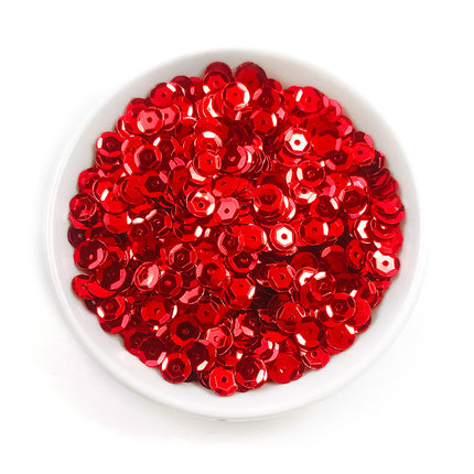 6MM round curved surface hole PVC sequins jewelry accessories concave and convex surface wholesale flat bottom hexagonal sewing clothing beads