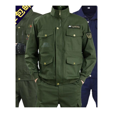 Work clothes set men's labor protection clothing anti-scald wear-resistant dirty spring and autumn labor site tooling welder tooling