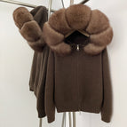 Coffee + leather imitation mink