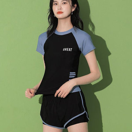Women's Swimsuit Summer Split Casual Sports Super Fairy Ins Student Conservative Slimming Look Belly-Covering Swimming Pool Swimming Equipment