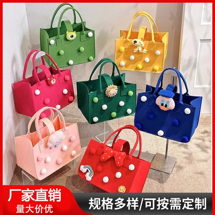 Cross-Border Cartoon Felt Bag, Cute Mommy Bag, New Baby 100-Day Banquet Souvenir Handbag, Felt Handbag