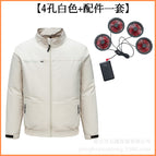 [4-hole complete set] white + (4 fans + cables + 20,000 power bank) / 2XL/3XL