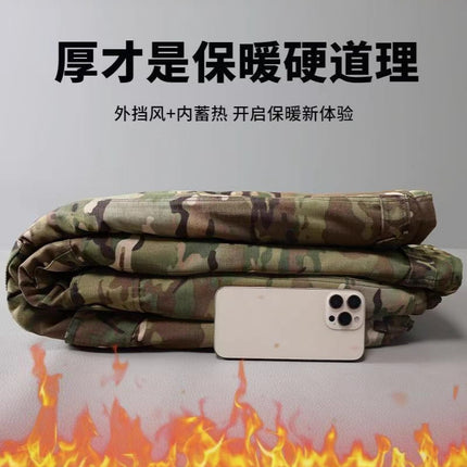 Winter Camouflage Fleece-Lined Casual Pants Men's Thickened Cold Storage Cold-Proof Outer Wear Warm Loose Wear-Resistant Labor Protection Work Clothes