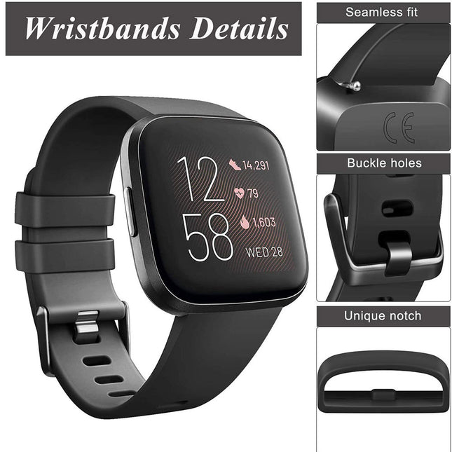 For Fitbit Versa/Versa 2/VersaLiteSE monochrome silicone color buckle strap replacement wristband
