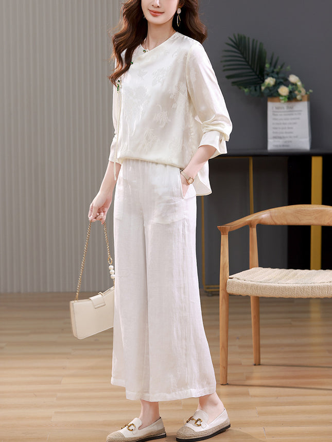 New Chinese style suit women's spring and autumn 2024 new mother with a set of beautiful fashion casual two-piece set