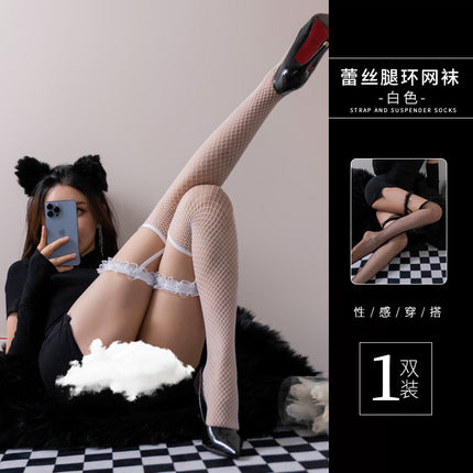 Sexy Stockings for Women, Transparent Lace Suspenders, Long Stockings, Beautiful Legs, Suspenders, Cut Out Temptation, Manufacturer Wholesale