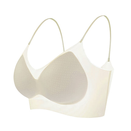 Herbal Same Style Intimates Summer Semi-fixed Cup Sling Beautiful Back Ultra-thin Breathable Push-up Seamless Cool Ice Skin Bra