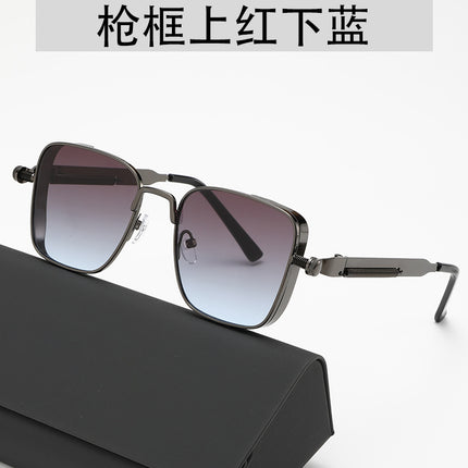 Cross-Border Popular Steampunk Sunglasses Metal Versatile Fashion Trend Hip-Hop Spring Leg Sunglasses Manufacturer Wholesale