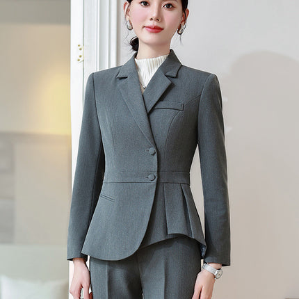 Cross-Border Professional Suit Set for Women, New Spring and Autumn High-End Formal Wear, Jewelry Hotel Manager Front Desk Reception Work Uniform