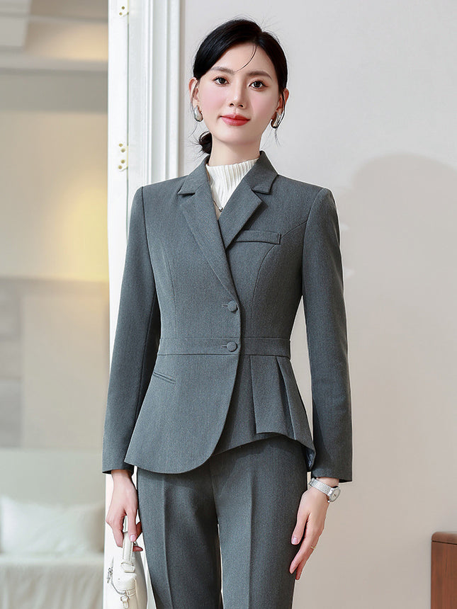 Cross-Border Professional Suit Set for Women, New Spring and Autumn High-End Formal Wear, Jewelry Hotel Manager Front Desk Reception Work Uniform