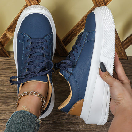 Trendy Casual Sports White Shoes Fashionable All-Match Couple's Trendy Shoes Platform-Sole Wear-Resistant Bread Shoes Lace-Up Comfortable School Shoes