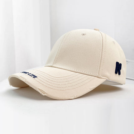 South Korea Simple Embroidered Letter Baseball Cap Women's Spring Korean Style Face Small All-match Sunshade Sunscreen Cap for Men