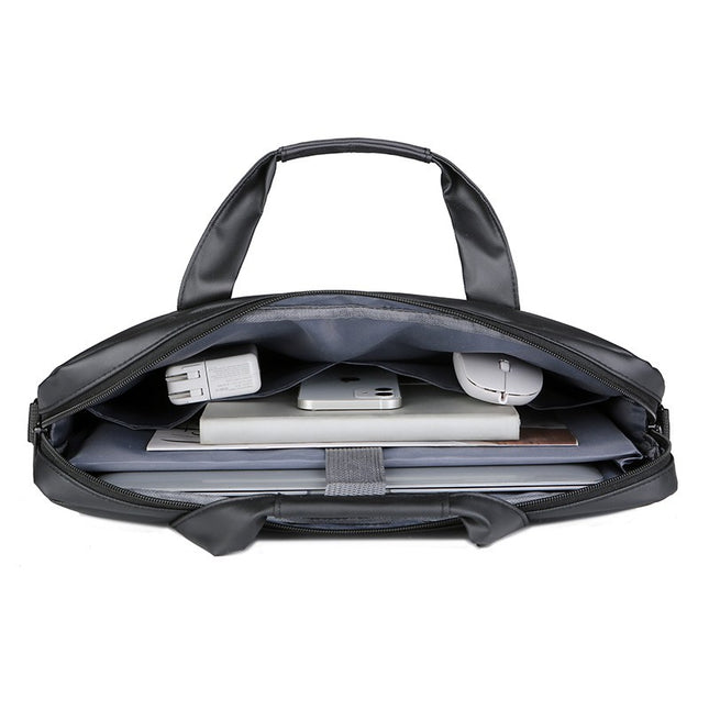 Men's Computer Bag Business Handbag Travel Office Simple Shoulder Bag Leather Film Fabric Fashion Waterproof Briefcase