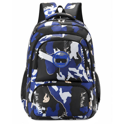 Camouflage Backpack, Junior High School Student School Bag, Lightweight, Simple, Wear-Resistant, Same Style for Men and Women, Large-Capacity Backpack