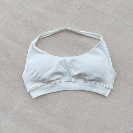Cross-Border Seamless Fitness Underwear Sports Outdoor Quick-Drying Halter Bra Women's High Elastic Sexy Nylon with Chest Pad Ready Stock