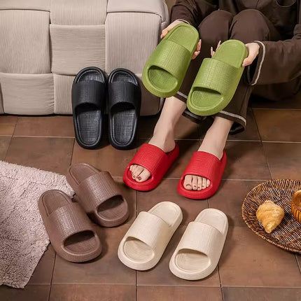 Thick-Soled Sandals for Women 2025 New Summer Home Indoor Bathing Non-Slip Simple Shit-Stepping Couple Slippers for Men