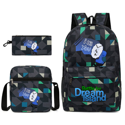 Battle for Dream Island Backpack Dream Island Schoolbag Three-Piece Canvas Backpack