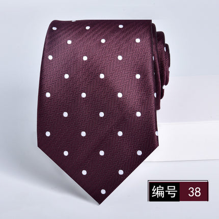 Tie men's formal wear business wine red bridegroom wedding jacquard hand fight 8cm administrative professional New in stock