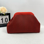 Diagonal stripes red and black / 30*22*9cm