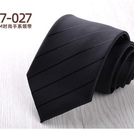 Korean-style British Business Dress Brown Green Suit Shirt Accessories All-match Retro Hand-Style 8cm Striped Tie for Men