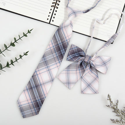 Japanese and Korean striped jk/dk college style men's and women's red cyanotic gray blue shirt accessories tie-free collar suit