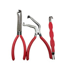 Pure red handle 3-piece set (straight + curved + connector)