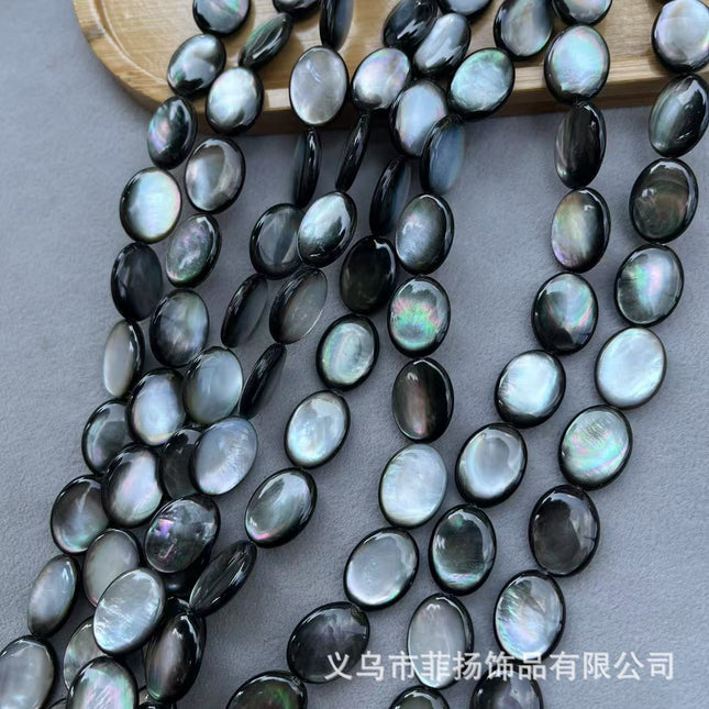Seawater Shell Black Butterfly Shell 12X16Mm Curved Oval Drum Surface Shell DIY Clothing Necklace Bracelet Accessories Batch