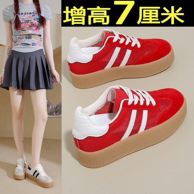 Invisible Inner Height Increase 7cm De Training Shoes Shorty Music Women's Shoes 2025 Spring New Forrest Gump Shoes Super Fire Casual Shoes