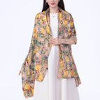 Jacquard satin yellow ginkgo