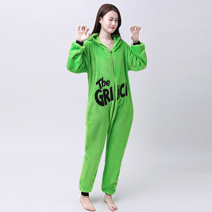 Autumn and Winter New Flannel Cartoon Animal One-piece Pajamas New Maryable Outer Wear Men's and Women's Couples Home Clothes