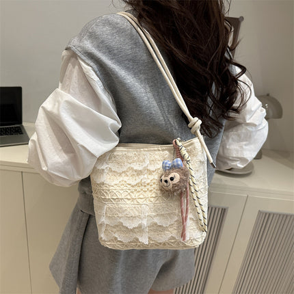 High-Looking and Large-Capacity Women's Small Square Bag 2025 Summer New Fashion Cute Lace Armpit Bag Commuter Shoulder Bag