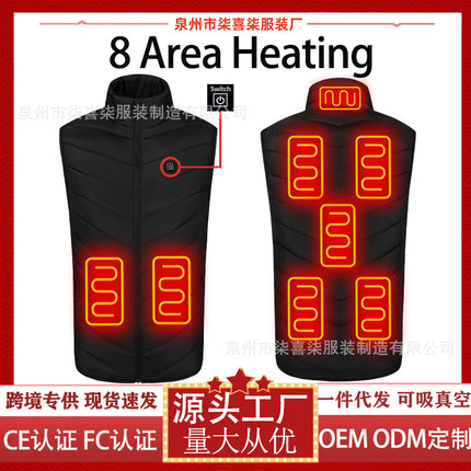 Cross-border vest heating smart vest vest graphene heating three-gear temperature control cold-proof zone 8 smart heating clothes