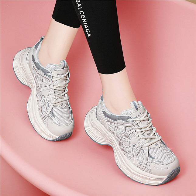(Out-Of-Stock Items Cannot Be Replenished) Thick-Soled Trendy Dad Shoes for Women, New Spring/Summer Sports Casual Versatile Sneakers